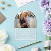 ロープハート結び航海の付け日付の保存 アクリル招待状 (インサイチュ (ウェディング))