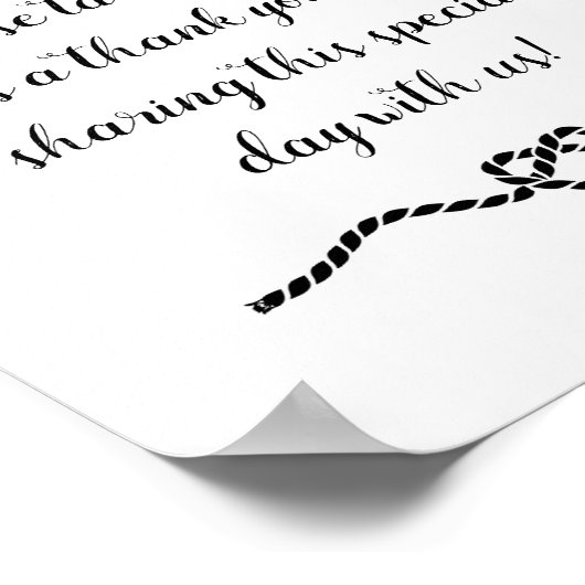 ロープハート航海の結婚式の引き出物標識 ポスター (角)