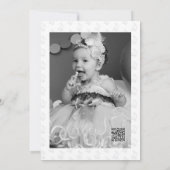 ロープバニーうさぎ モダンシンプル １歳の誕生日 招待状 (裏面)