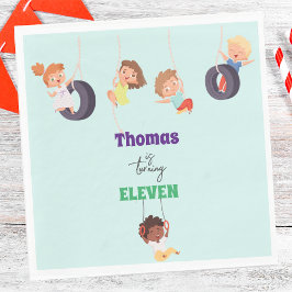 ロープパークアドベンチャープレイグラウンド子供の誕生日 スタンダードランチョンナプキン