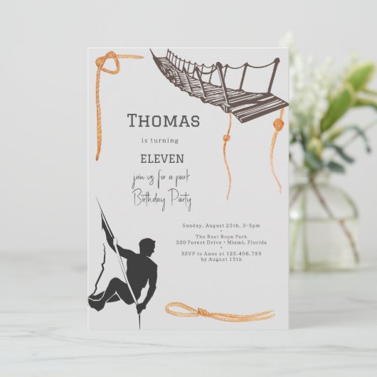 ロープパークアドベンチャー子供の誕生日 招待状 (スタンド正面)