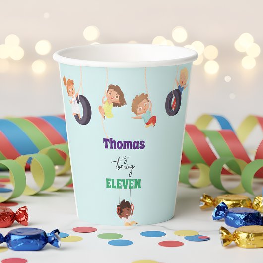 ロープパークアドベンチャー子供の誕生日 紙コップ