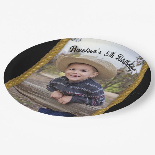 ロープフレームウェスタンスタイル紙プレート ペーパープレート (アングル)