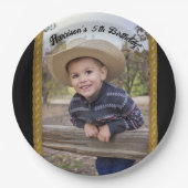 ロープフレームウェスタンスタイル紙プレート ペーパープレート (正面)