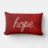 ロープホープ文字オンレッドレザー ランバークッション (正面)