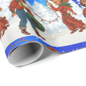 ロープライト付きカウボーイと女性のカーボーイキッズ ラッピングペーパー (ロールコーナー)