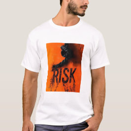 ロープ付きの太字の「リスク」グラフィック - モチベーションを高めるディストレス加工 Tシャツ
