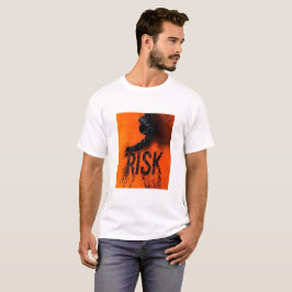 ロープ付きの太字の「リスク」グラフィック - モチベーションを高めるディストレス加工 Tシャツ