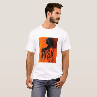 ロープ付きの太字の「リスク」グラフィック - モチベーションを高めるディストレス加工 Tシャツ