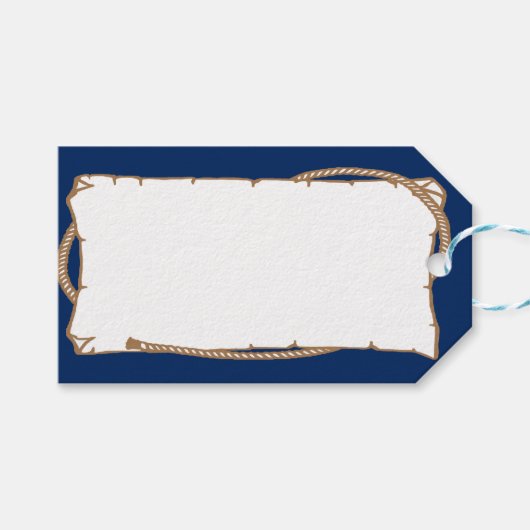 ロープ付きウエスタンラベルパーティー名ギフトラベル ギフトタグ (正面(横))