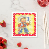 ロープ付きウエスタンリトルカウボーイナプキン誕生日 スタンダードカクテルナプキン (インサイチュ)