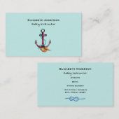 ロープ付き水彩いかり及び貝殻 名刺 (正面/裏面)