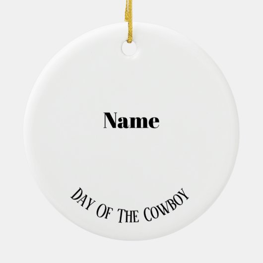 ロープ付き漫画カウボーイオーナメント セラミックオーナメント (裏面)