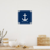 ロープ枠のいかり 航海の ポスター (キッチン)