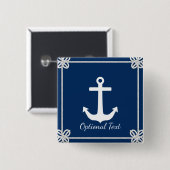 ロープ枠のいかり 航海の 缶バッジ (正面&裏面)