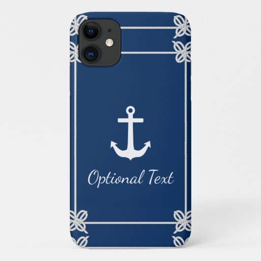 ロープ枠のいかり 航海の Case-Mate iPhoneケース (裏面)