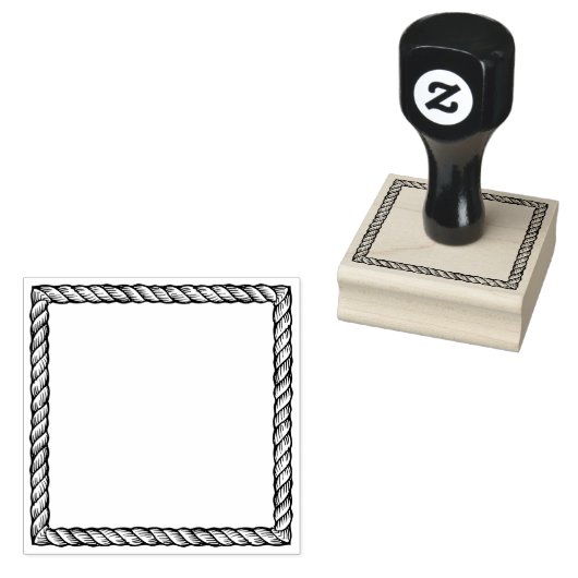 ロープ素朴シンプル正方形の漫画フレーム ラバースタンプ (押印)