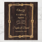 ロープ素朴我々は結び目バーベキュー披露宴 ワインラベル (シングルラベル)