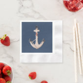 ロープ航海のいかり 縁ありカクテルナプキン (インサイチュ)