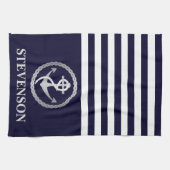 ロープ航海のといかりのファミリーネームセーリング キッチンタオル (横)