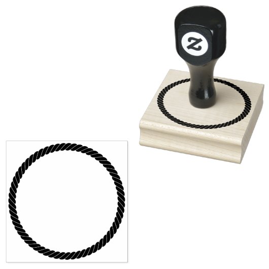 ロープ航海のツイストシンプル円フレーム ラバースタンプ (押印)