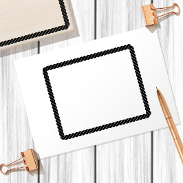 ロープ航海のツイスト漫画の矩形フレーム ラバースタンプ