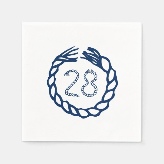 ロープ航海のノッカスタムトの誕生日の年齢の番号 スタンダードカクテルナプキン (正面)