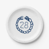 ロープ航海のノッカスタムトの誕生日の年齢の番号 ペーパープレート (正面)