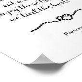 ロープ航海のハート結婚のデザートテーブル記号 ポスター (角)