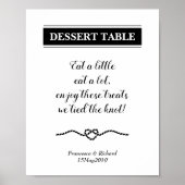 ロープ航海のハート結婚のデザートテーブル記号 ポスター (正面)