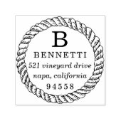 ロープ航海のモノグラム差出人住所スタンプ セルフインキングスタンプ (デザイン)