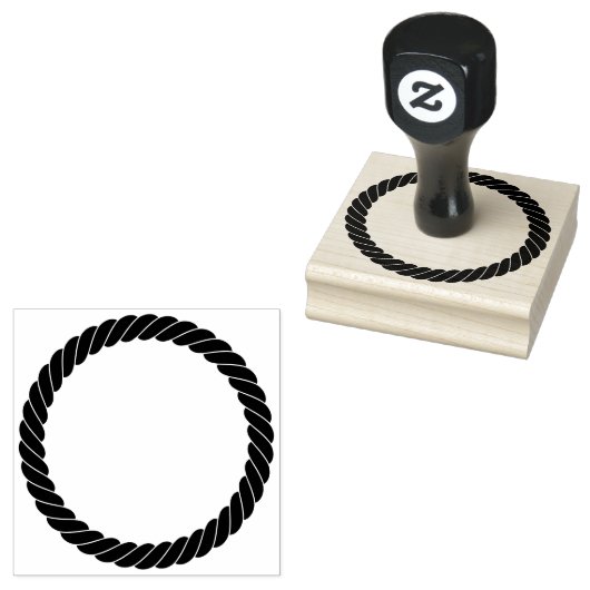 ロープ航海の太いツイスト漫画の円の枠 ラバースタンプ (押印)