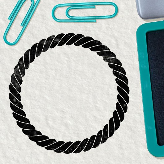 ロープ航海の太いツイスト漫画の円の枠 ラバースタンプ