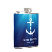 ロープ|の航海のなギフトを持つ白いいかり フラスク (右)