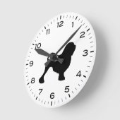 ローヘン犬の毛のシルエット ラウンド壁時計 (傾斜)