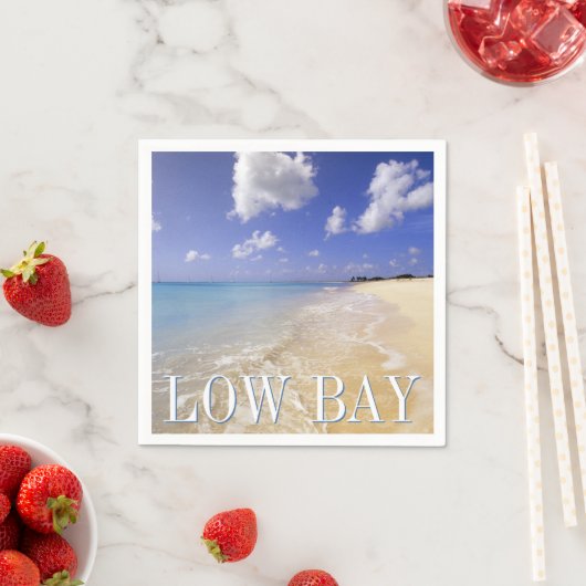 ローベイビーチ、バーブーダ、アンティグア スタンダードカクテルナプキン (インサイチュ)