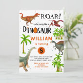 ローボーイズ恐竜誕生日ジャングルパーティー 招待状 (スタンド正面)