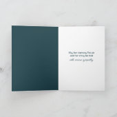 ローボートの中のピンクのゲラニウム悔やみや弔慰 カード (内部)