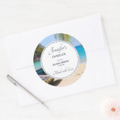 ローボートキャンドルの美しい熱帯ビーチ ラウンドシール (封筒)