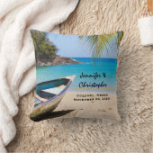 ローボートズの美しい熱帯結婚ビーチ クッション (ブランケット)