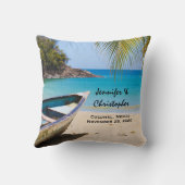 ローボートズの美しい熱帯結婚ビーチ クッション (裏面)