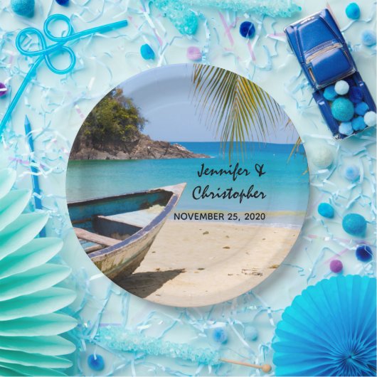 ローボートズの美しい熱帯結婚ビーチ ペーパープレート (パーティー)