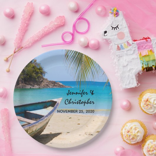 ローボートズの美しい熱帯結婚ビーチ ペーパープレート (パーティー)