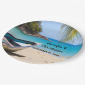 ローボートズの美しい熱帯結婚ビーチ ペーパープレート (アングル)