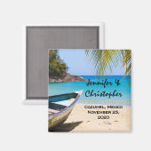 ローボートズの美しい熱帯結婚ビーチ マグネット (正面/裏面)