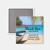 ローボート付き美しい熱帯ビーチ結婚 マグネット (正面/裏面)