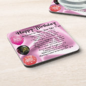 ローポエムの妹 – ハッピーバースデーデザイン コースター (左側)