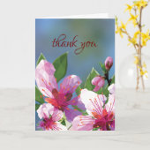 ローポリさくらんぼサンキューカード カード (黄色い花)