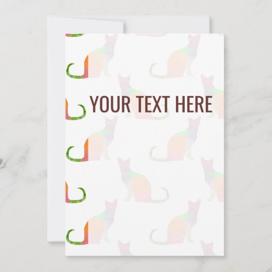 ローポリカラフル猫パターン発表 案内状 (正面)