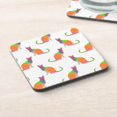 ローポリキャットシルエットパターン コースター (左側)